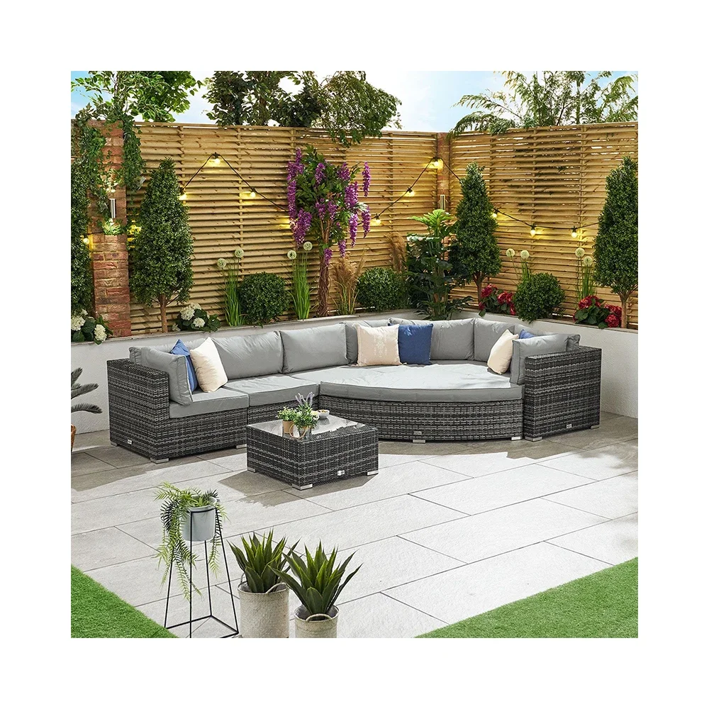 

Custom Wicker Rattan Modular Outdoor Furniture Set Rattan Corner Sofa Set Outdoor Lounge Sofa