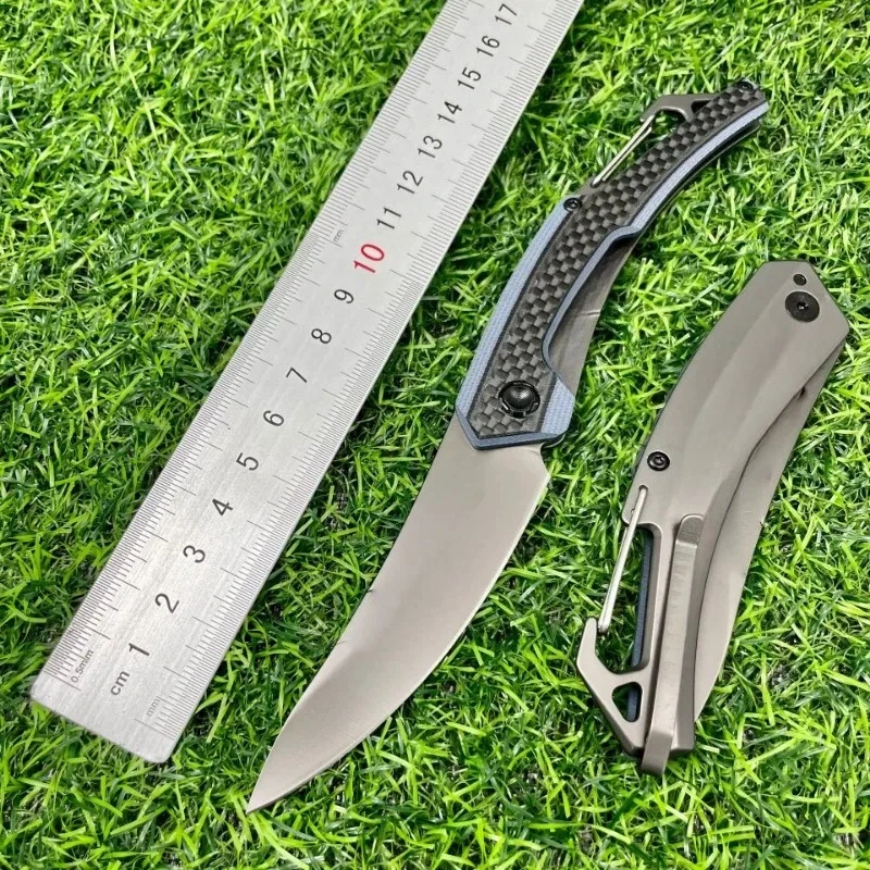 

KS1225 folding knife 8cr13mov steel 440C+G10+face carbon handle outdoor camping portable knife