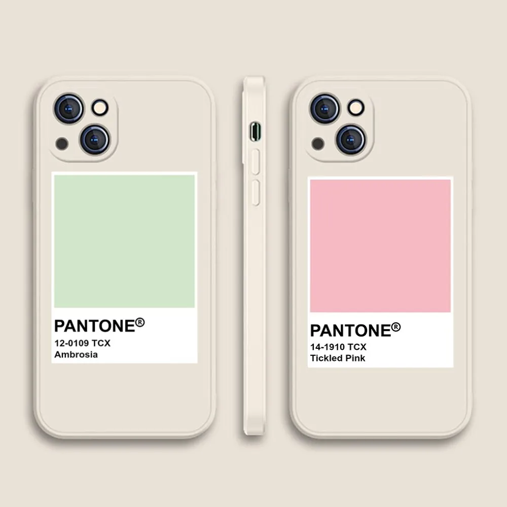 Pantone Colorful Card Solid Color Phone Case For Iphone 11 13 14 Pro Max X Xr Xs Max Se2020 12mini White Cover Case