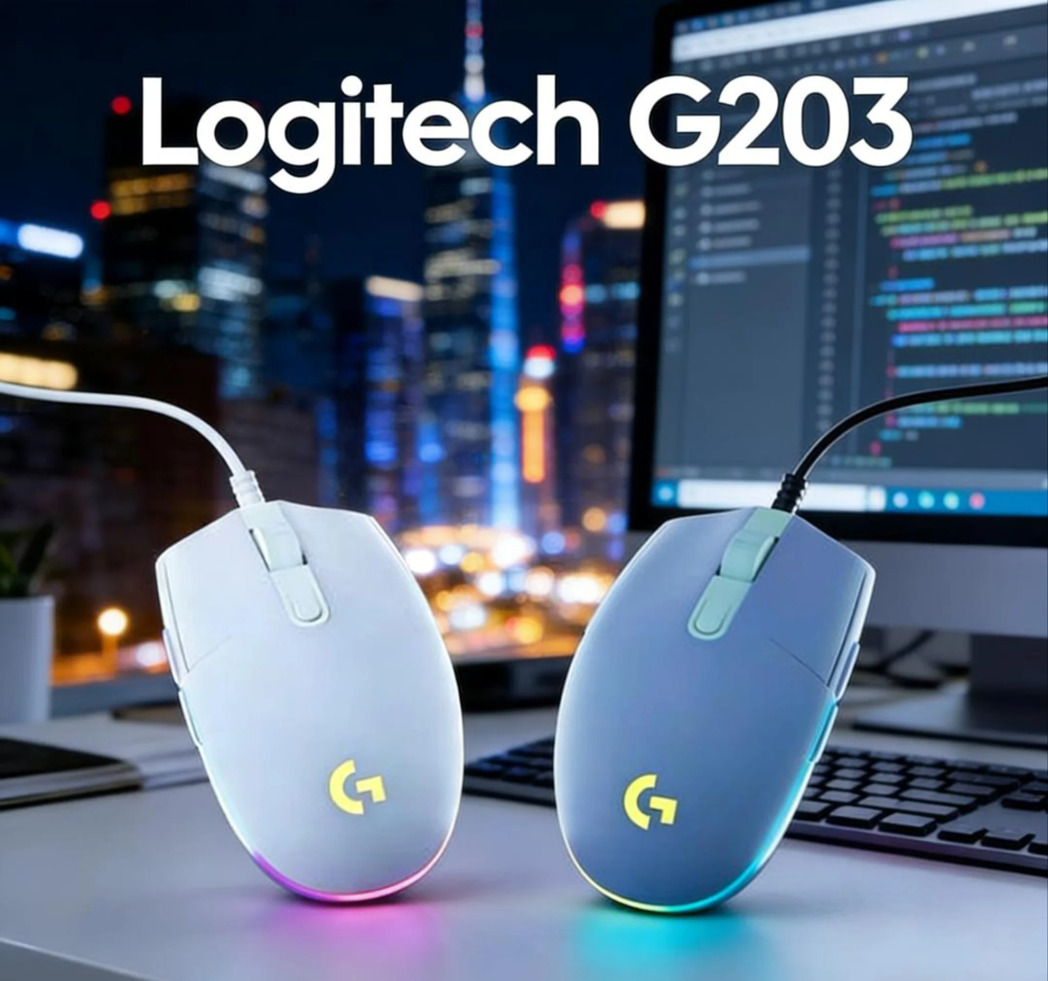 

Механическая игровая мышь Logitech G203 с RGB-подсветкой, проводная, разработана для шутеров, таких как CS:GO и PUBG