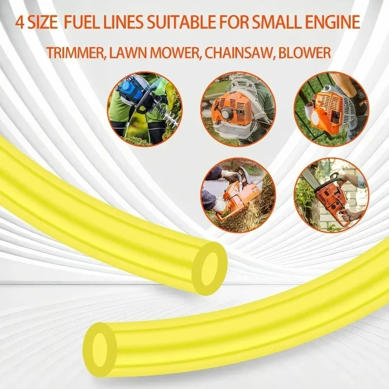 Yellow Gas Fuel Line Hose Tubing Small Engine Chainsaw Lawn Mower String Trimmer Flexible Fuel Tubing Set Power Tool Accessories view 5