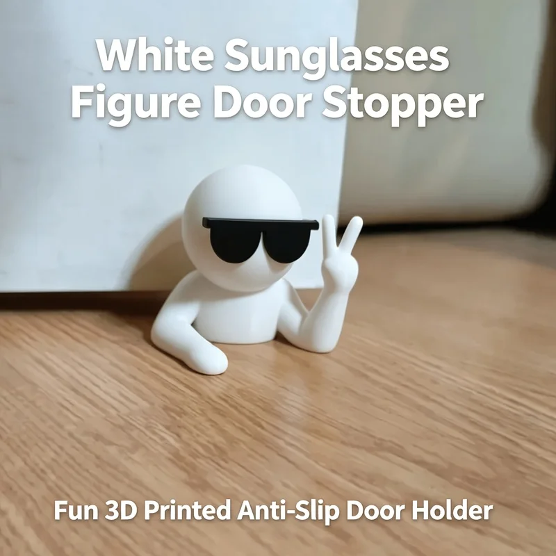 2/1 Piece Set of White Sunglasses-Shaped Door Stoppers, Fun Plastic Non-Slip Door Stoppers, Suitable for Home, Bedroom, Office, Won'T Damage Wooden Doors or Floors, Fun and Healing Home Decor Items, Practical Decorations for Rental Homes, Unique Soft Furnishings for Halloween, Christmas, and Birthday Gifts.