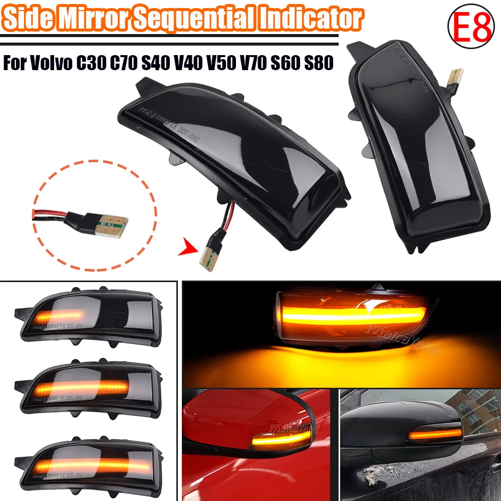 For Jaguar XJ X350 XF X250 X-Type Dynamic LED Turn Signal Light Side Wing Mirror Indicator Directly Replace Original OEM