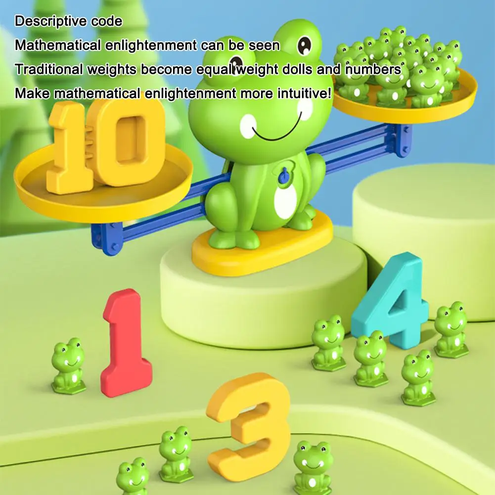 Giocattolo per bambini Gioco di equilibrio digitale della rana per l'educazione precoce Bilancia digitale della rana Bilancia per bambini Giocattolo matematico Promuovere lo sviluppo intellettuale