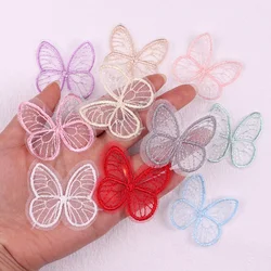 10PCS Embroidered Mesh Butterfly Patch For Clothes DIY Sew On Patches For Clothing Cartoon Patches On Clothes Dress Hat Applique