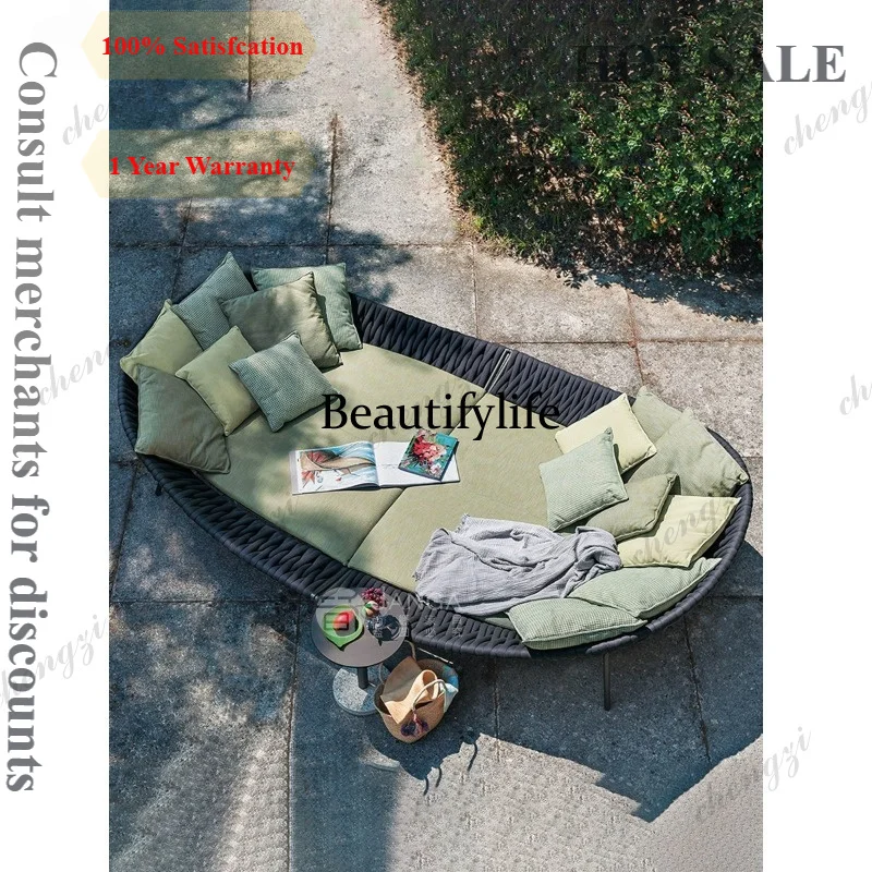 Outdoor Courtyard Bed Villa Open-air Swimming Pool Rattan Lounger Creative Homestay Balcony Sofa Bed