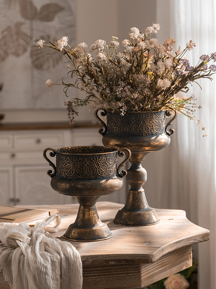 

Американская ваза для цветов в деревенском стиле из кованого железа, декоративные аксессуары для сухоцветов, для дома, кафе, ресторана, фотосессий