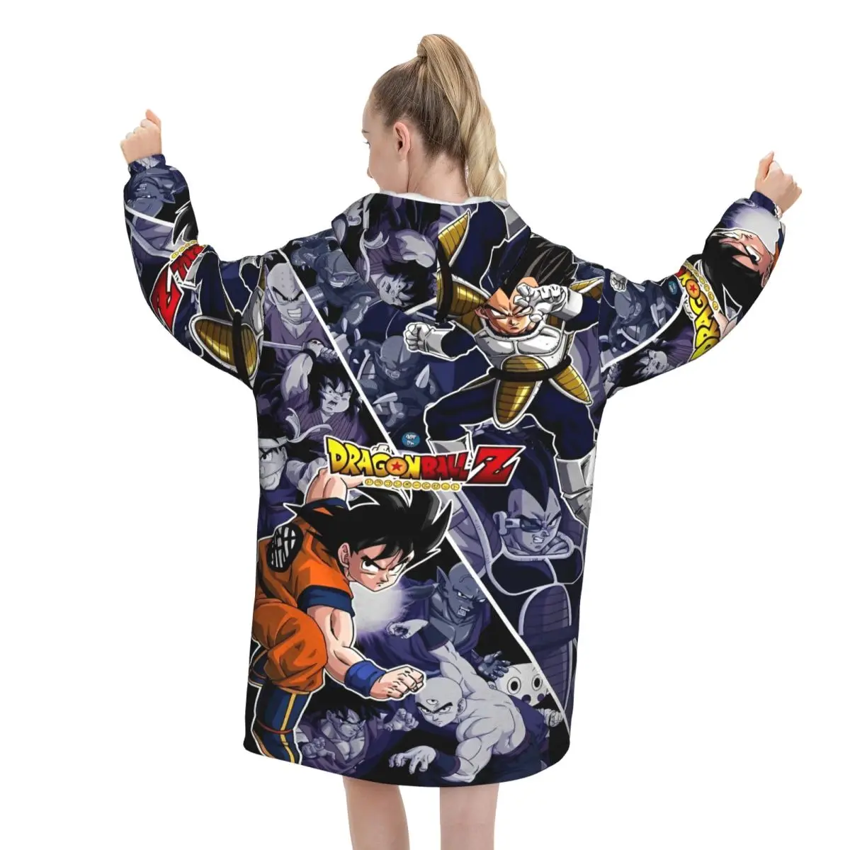 Dragon Ball DragonBall Anime couverture à capuche couverture portable grande avec poche sac de couchage chaud doux confortable Onesie