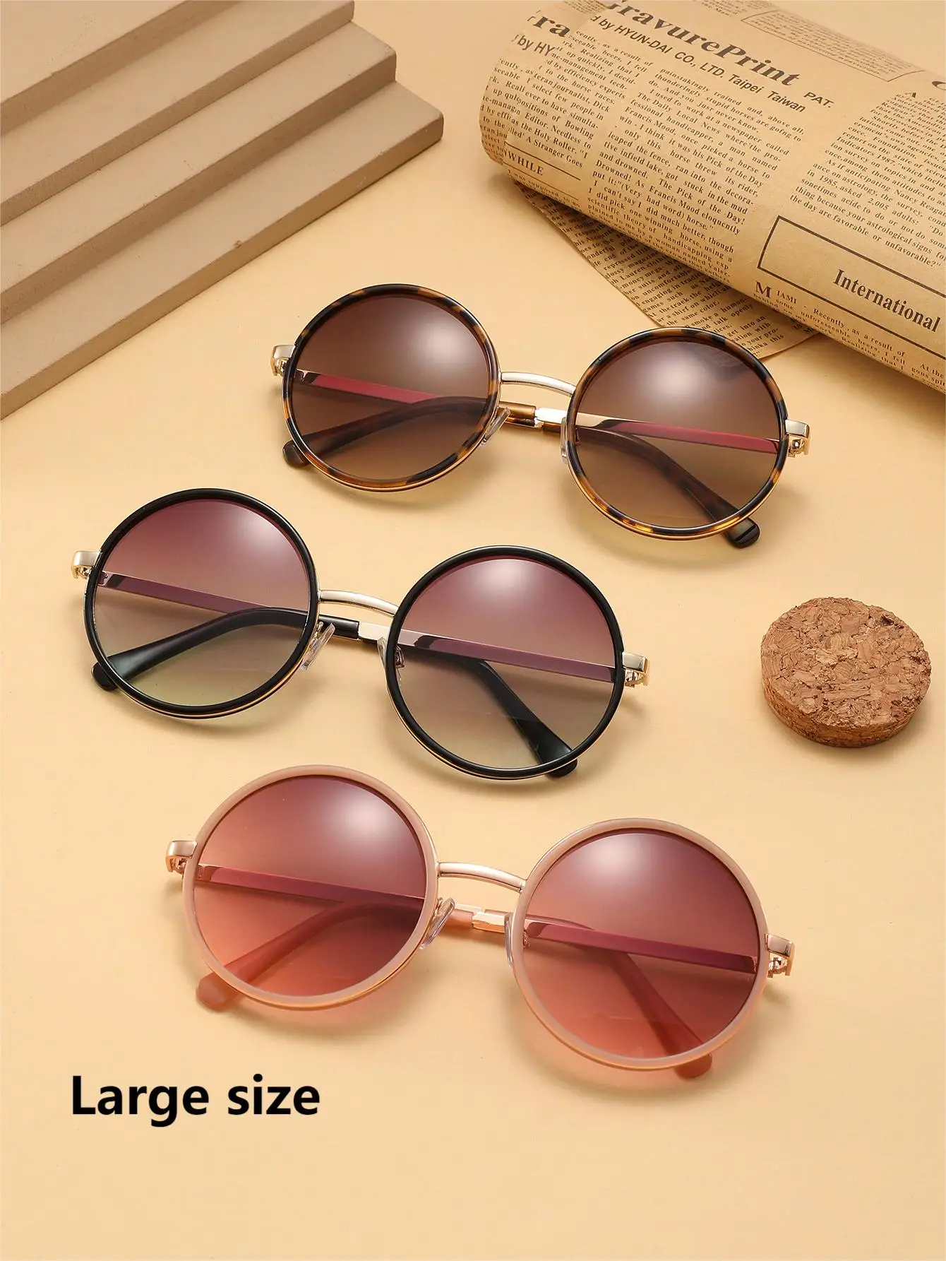 Sunglasses for Women, Women's Fashion Eyewear, Fashion Glasses with Plastic Inner Rim, Mixed Metal and Plastic Frame Sunglasses
