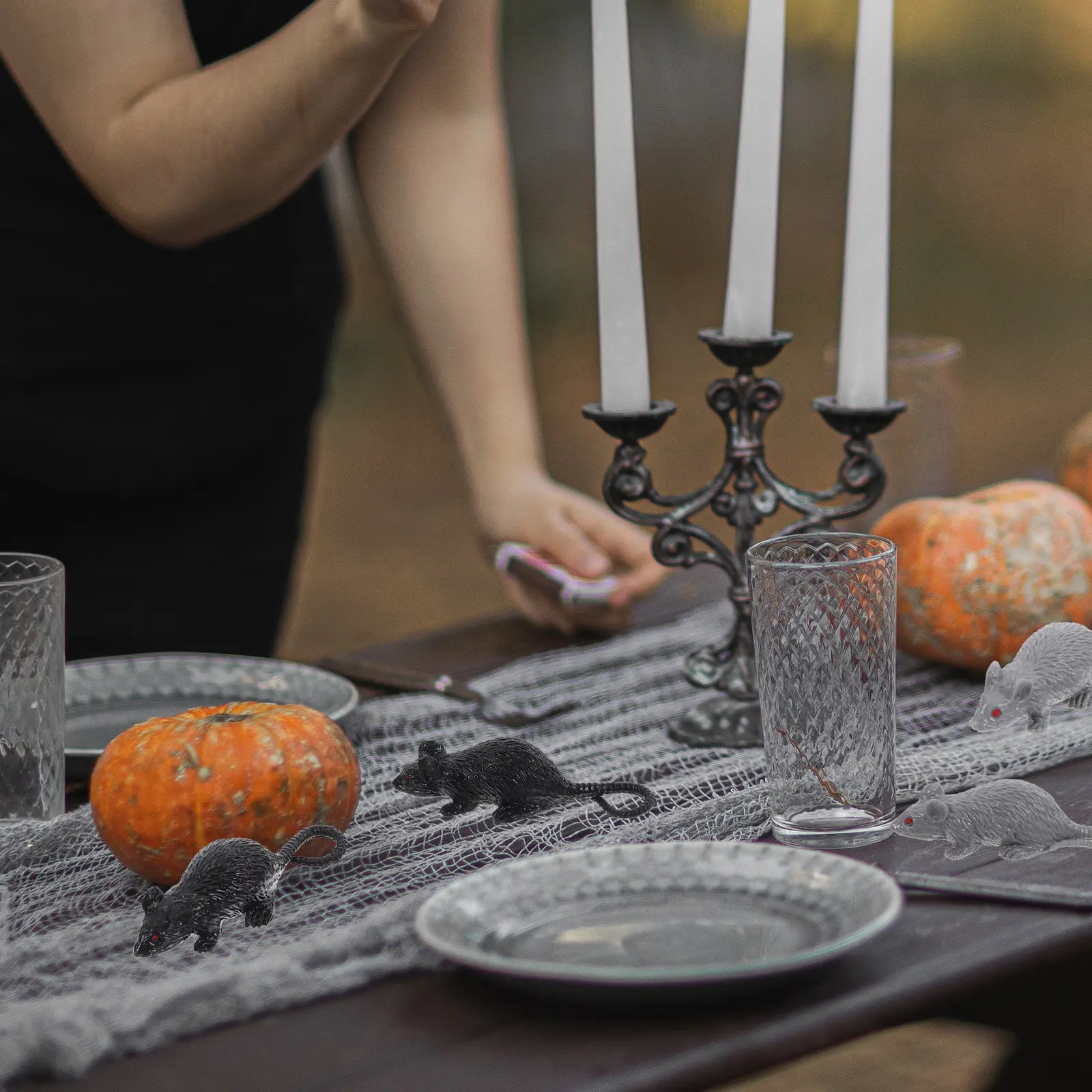 

20Pcs Realistic Plastic Rat Halloween Decorations Lifelike Fake Mice Prank Scary Display Props Prank Toy Mouse