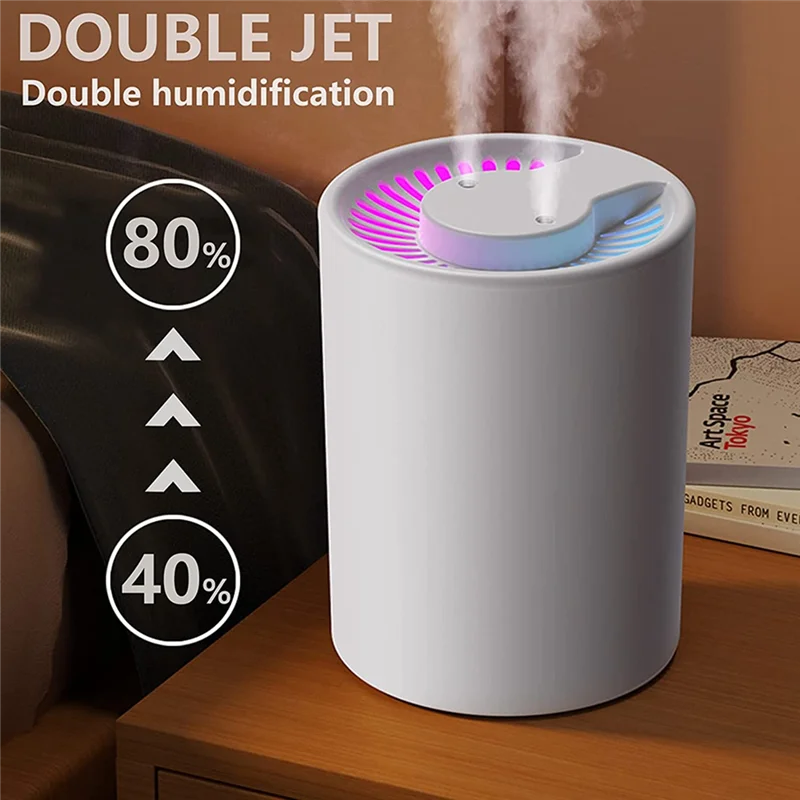 A40Z-Humidifiers For Home Bedroom Large Room,5L Large Capacity,Whisper-Quiet Operation,Easy To Clean,7 Colors LED Light