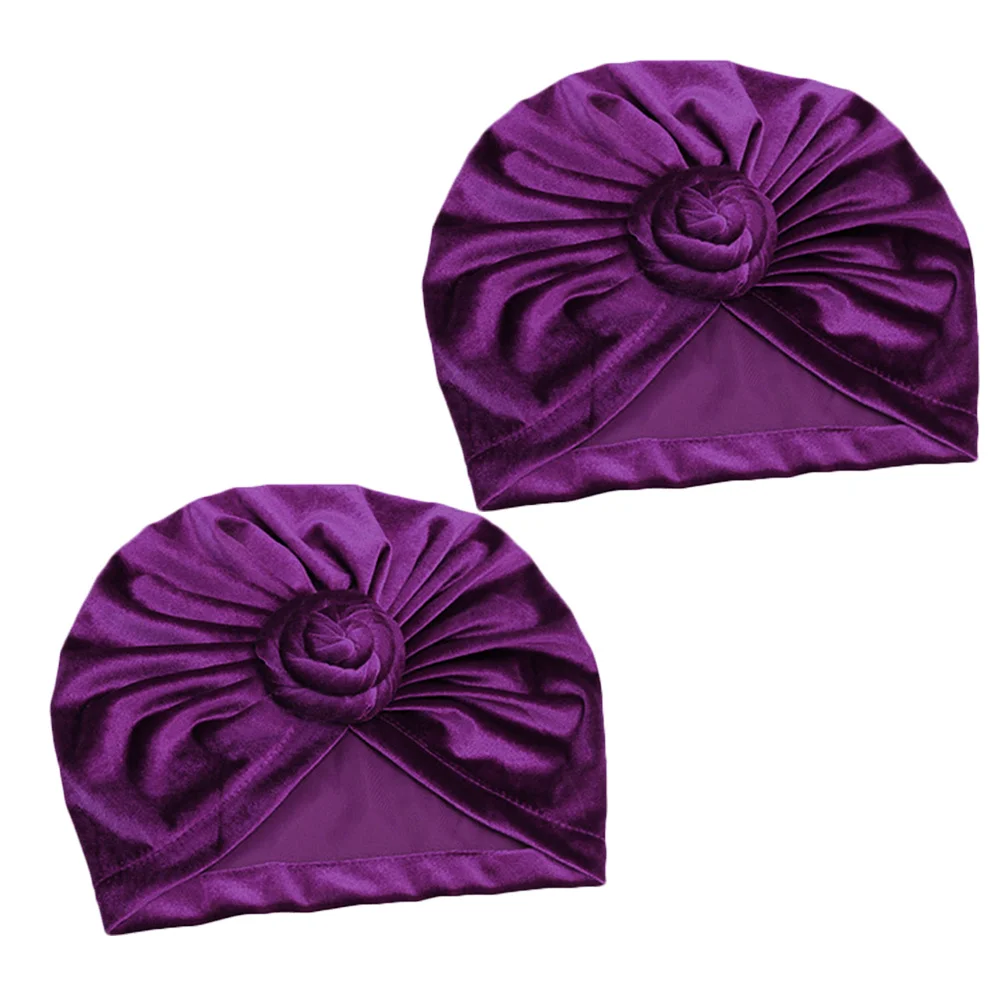 

2pcs Turban Hat For Women African Head Wraps Stylish Comfortable Elastic Turbans Fashionable Headwear Natural Hair Protection