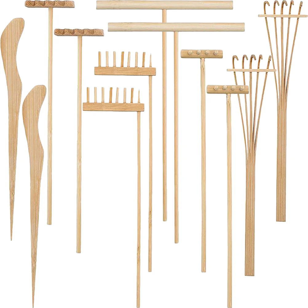 12 Pcs Sand Rake Set Sandbox Table Supply Mini House Meditation Rakes Miniature
