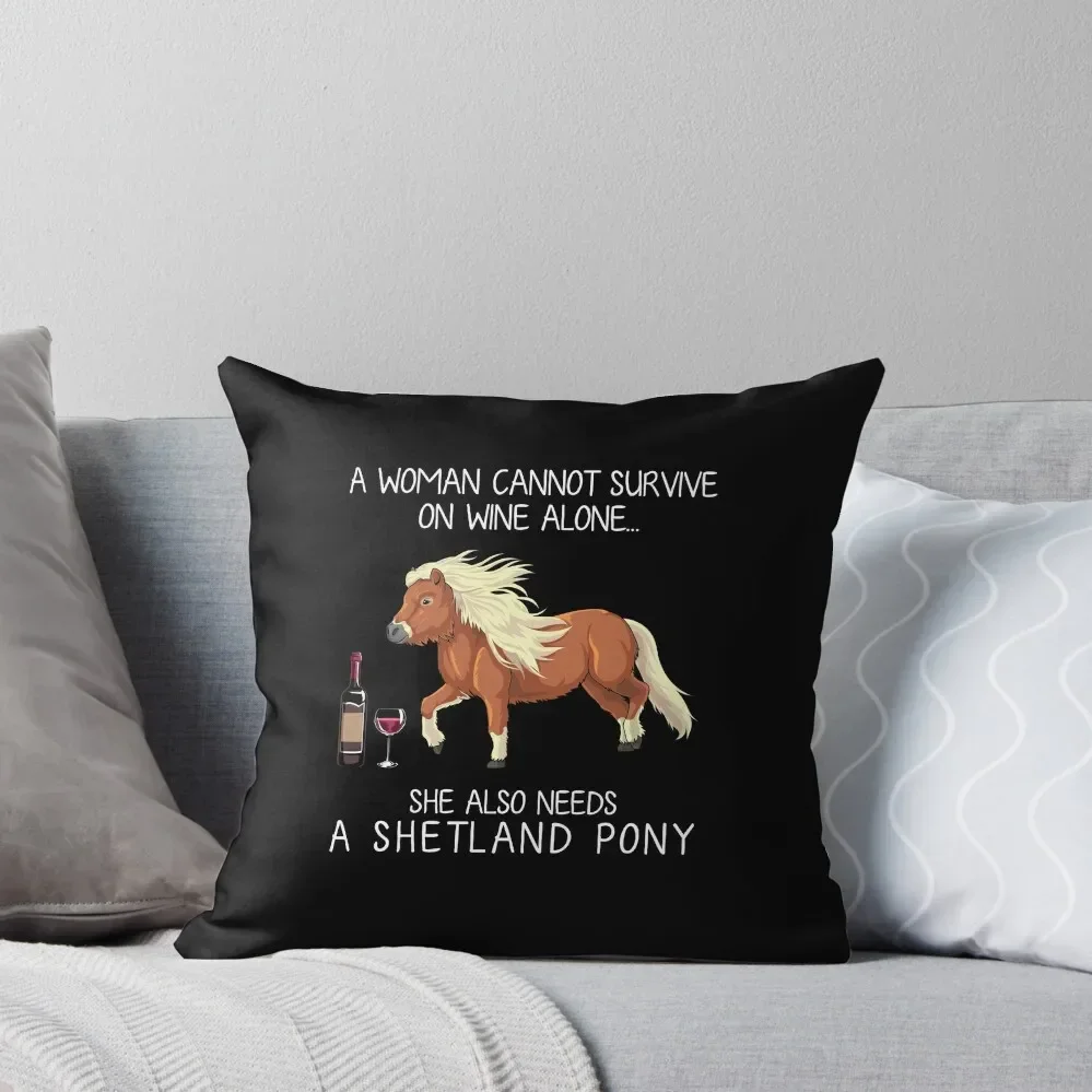 

Shetland Pony horse and wine funny horse Throw Pillow luxury decor Sofa Covers For Living Room Luxury Cushion Cover Pillow