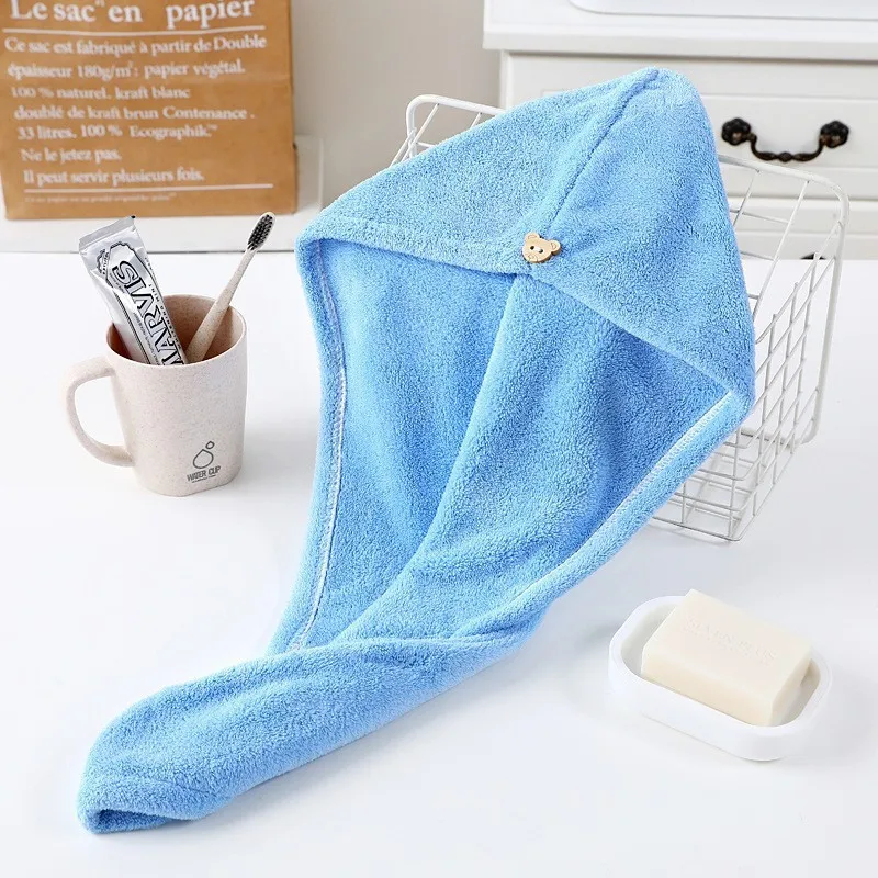 Women's Quick-Dry Dry Hair Hat - Coral Fleece Thickened Wrap Bonnet, Super Absorbent & Soft, Essential Bathroom Head Towel view 6