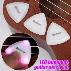 Miwayer Luminous Guitar Pick 3 pcs - LED ABS Electric Guitar Picks With Three-Color Light Options (White/Green/Purple)