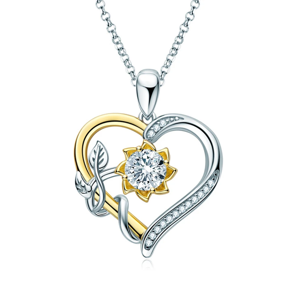 

925 sterling silver 1 carat moissanite heart necklace fashion casual design light luxury high-end women