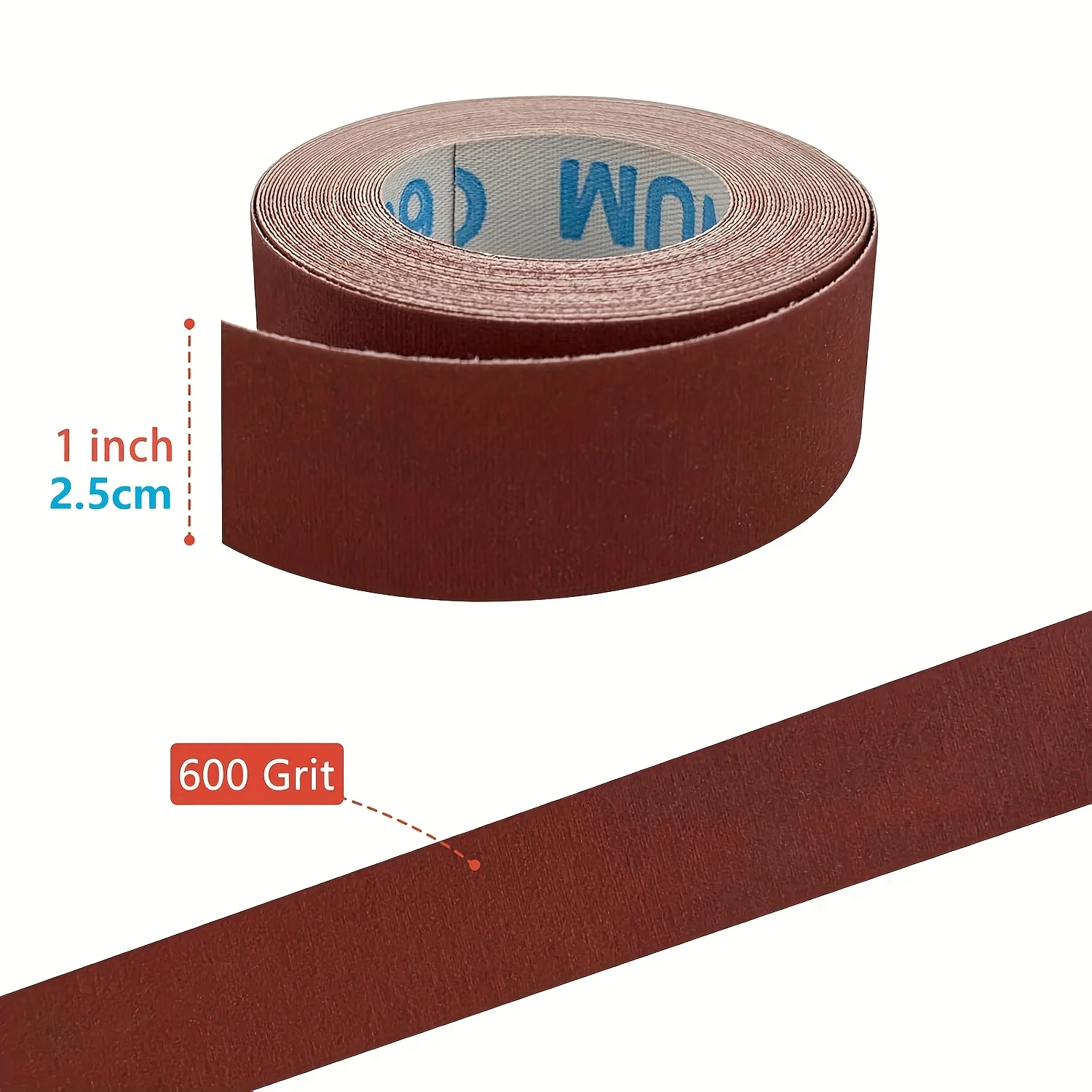 1 Inch Continuous Sand Cloth Roll 6M Long Abrasive Sandpaper Roll Woodworking Furniture Sanding Metal Rust Removal Automotive