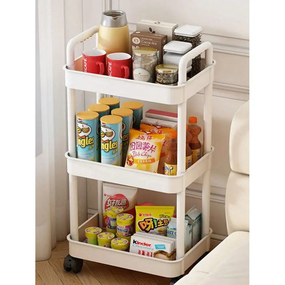 

Tier Rolling Storage Cart With Wheels, Multi Layer Utility Trolley Organizer With Perforated Shelves For Bathroom, Kitchen, Off