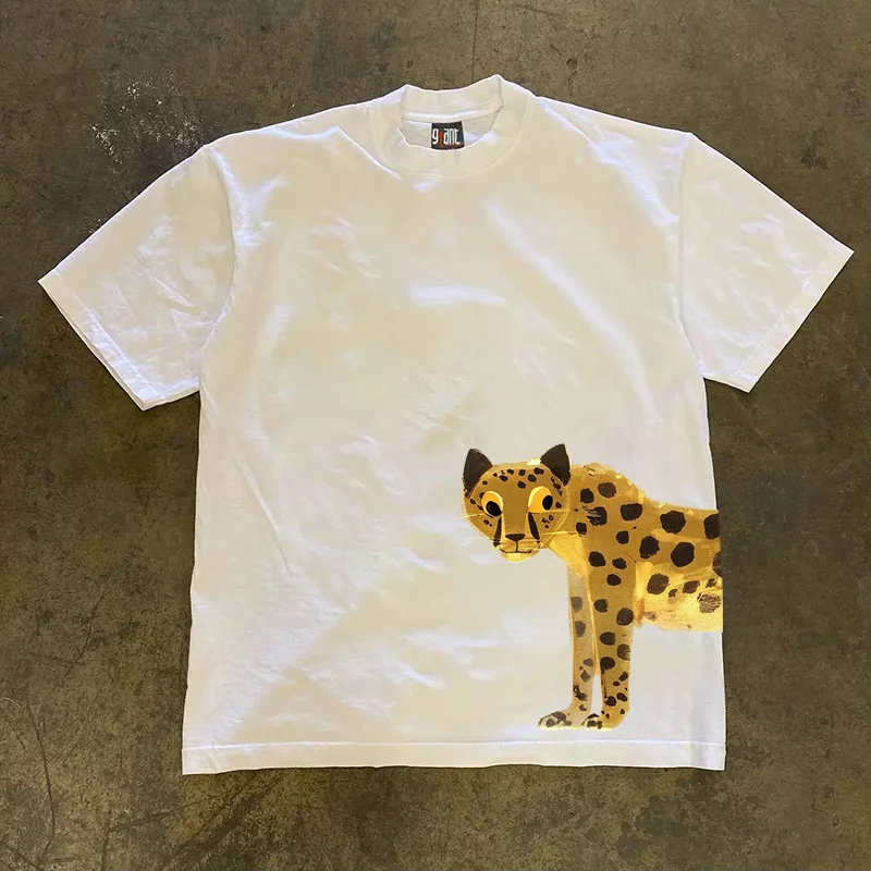 Loose Fit Short Sleeve T-Shirt Pure Cotton Double Thread Women's Style Heavyweight Couple's Tee Casual Summer Fashion