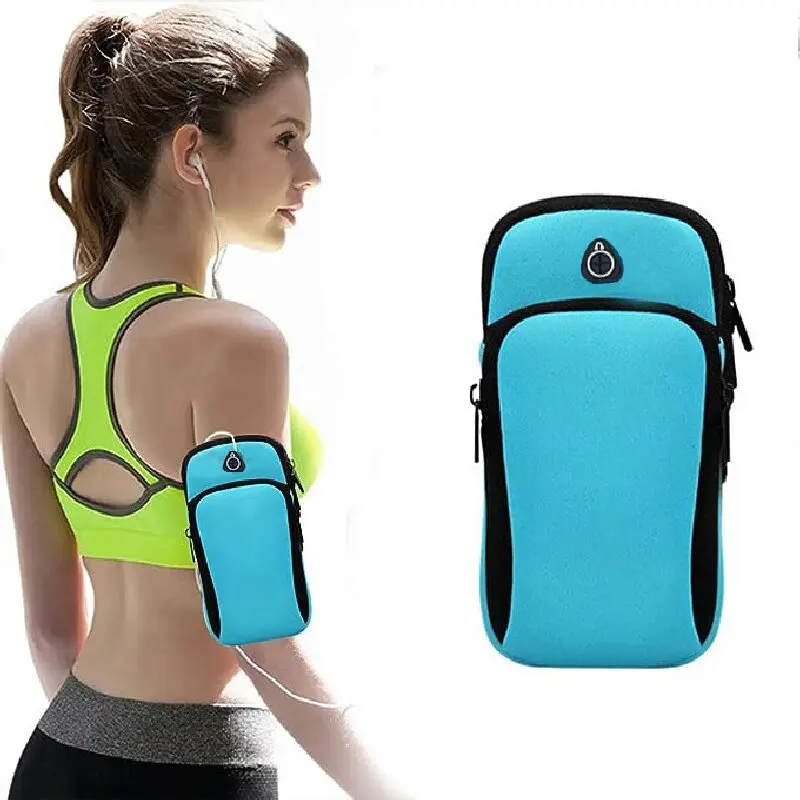 Sweatproof Oxford Sport Fitness Running Phone Arms Bag Armband Phone Case Holder Bag Gym Arm Band with Headphone Hole