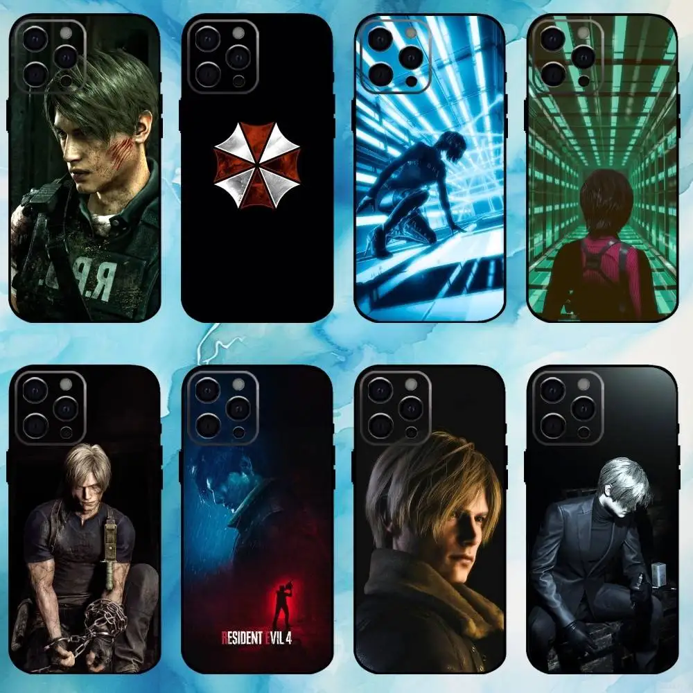 

Game R-Resident Evil Phone Case For iPhone17,16,15,14,13,12,11 Plus,Pro Max Soft Black Cover