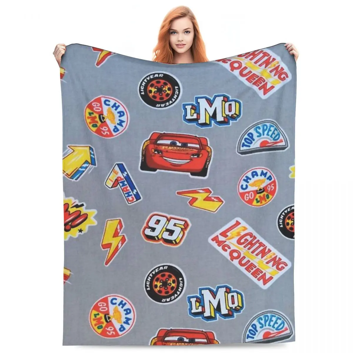 Lightning McQueen Collages Soft Warm Blanket Travel Plush Bedding Throws Comfortable Couch Bed Flannel Bedspread Sofa Bed Cover