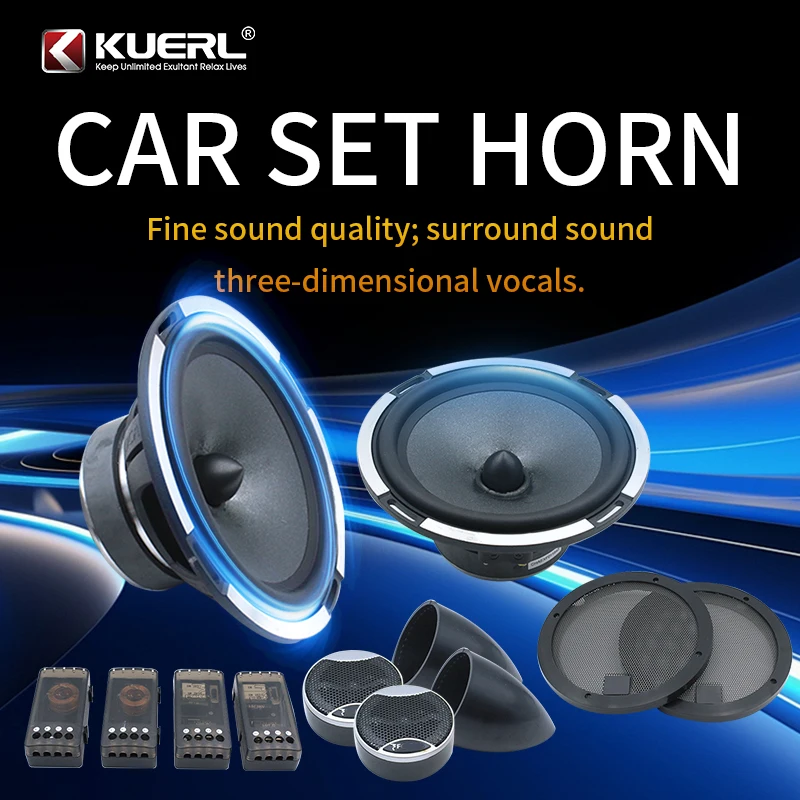 Wholesale 2-way 6.5-Inch RMS 80W 92.5DB 4Ohm PS165V1 Car Audio Speaker Set with 2*woofers/tweeters/crossovers