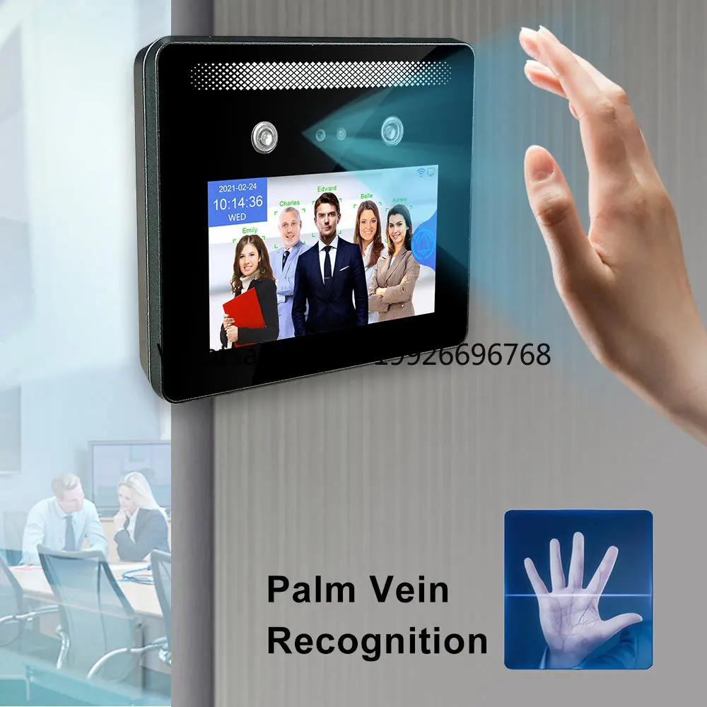 TIMY TM-AI05 Free SDK/API Visible Light Palm Vein Recognition Dual Lens AI Face Recognition Multi-Biometric Attendance System