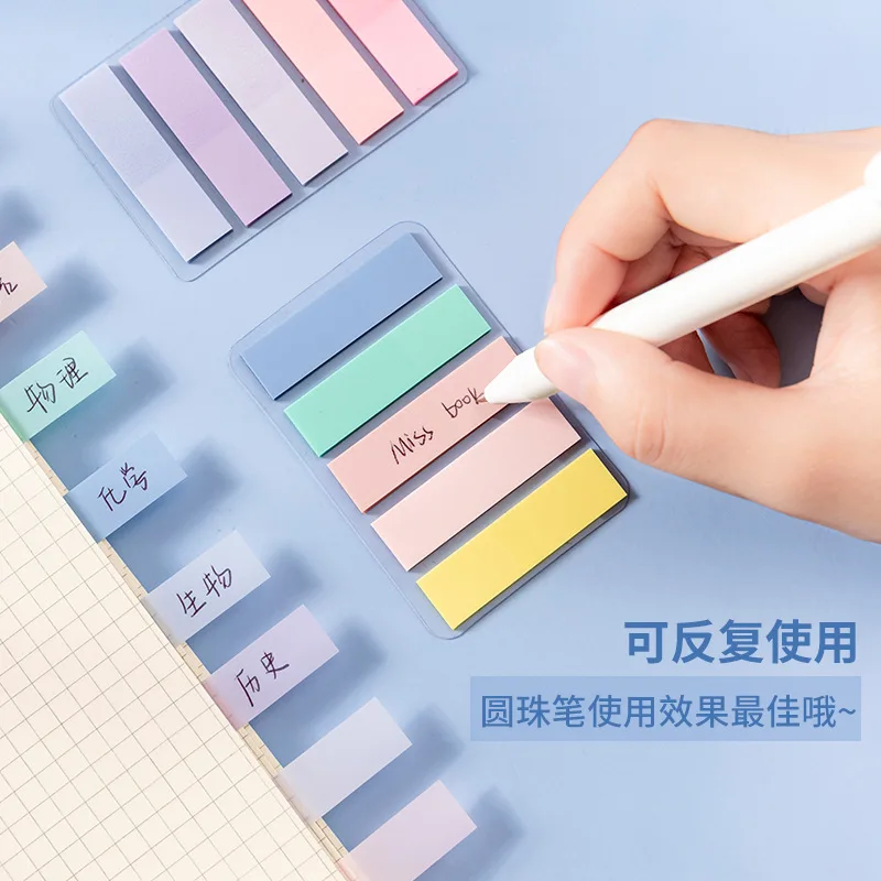 PET Transparent Index Sticky Note Sticker Student Label Sticky Note Sticker Notepad Bookmark School Supplies Kawaii Stationery