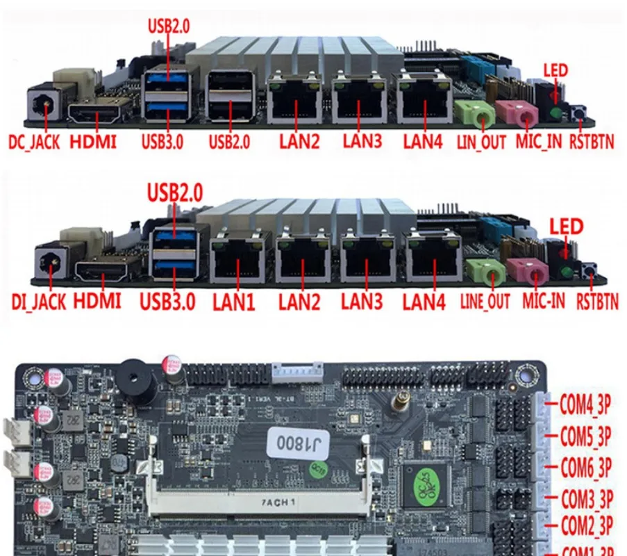 Board 4 Network J1800/j1900 Four Network Multi Network Port Soft Routing Firewall Soft Routing Server ITX Main Board