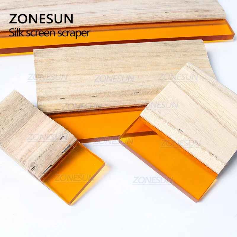 ZONESUN Silk Screen Printing Squeegee Board Wearproof Wood Rubber Ink Scraper Blade Scratch Board Tool For Print Glass T-shirt
