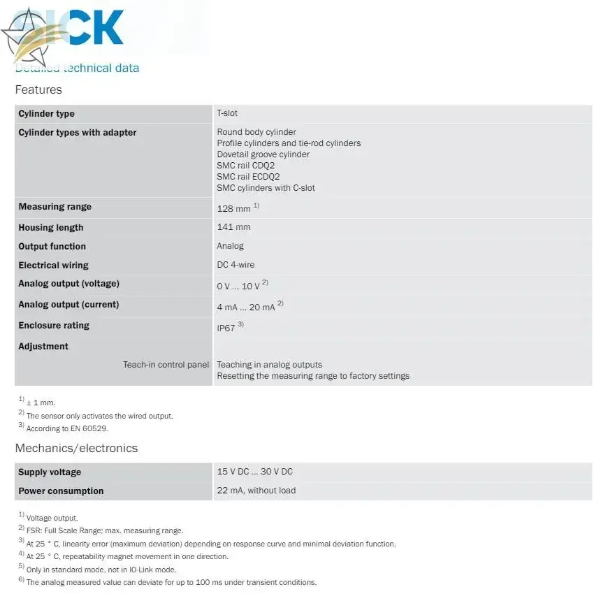 

New Original SICK Sensor Cylinder Sensors MPS-T MPS-128TSTP0 1045672