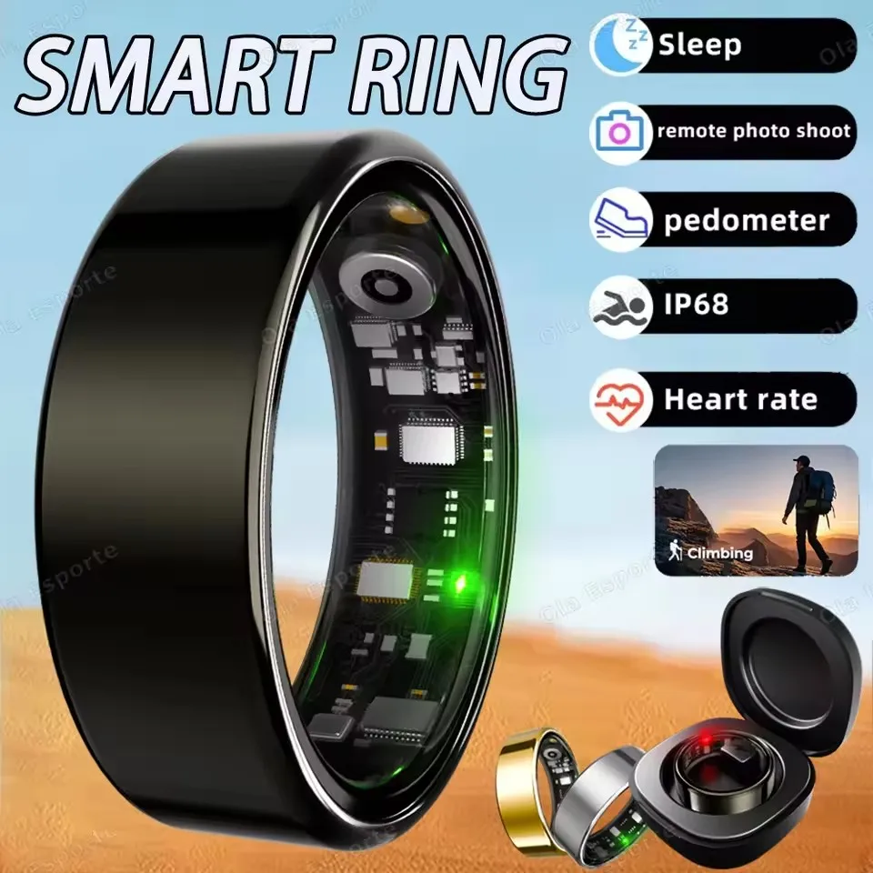 

2026 New Smart Ring Heart Rate Blood Pressure Sleep Monitoring Motion Tracking IP68 Waterproof Men Women Smart Ring Holiday Gift