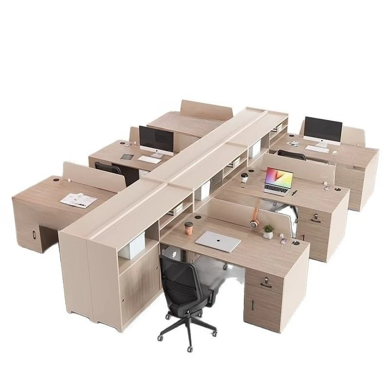 Office desk and chair combination simple modern screen card seat office station computer table