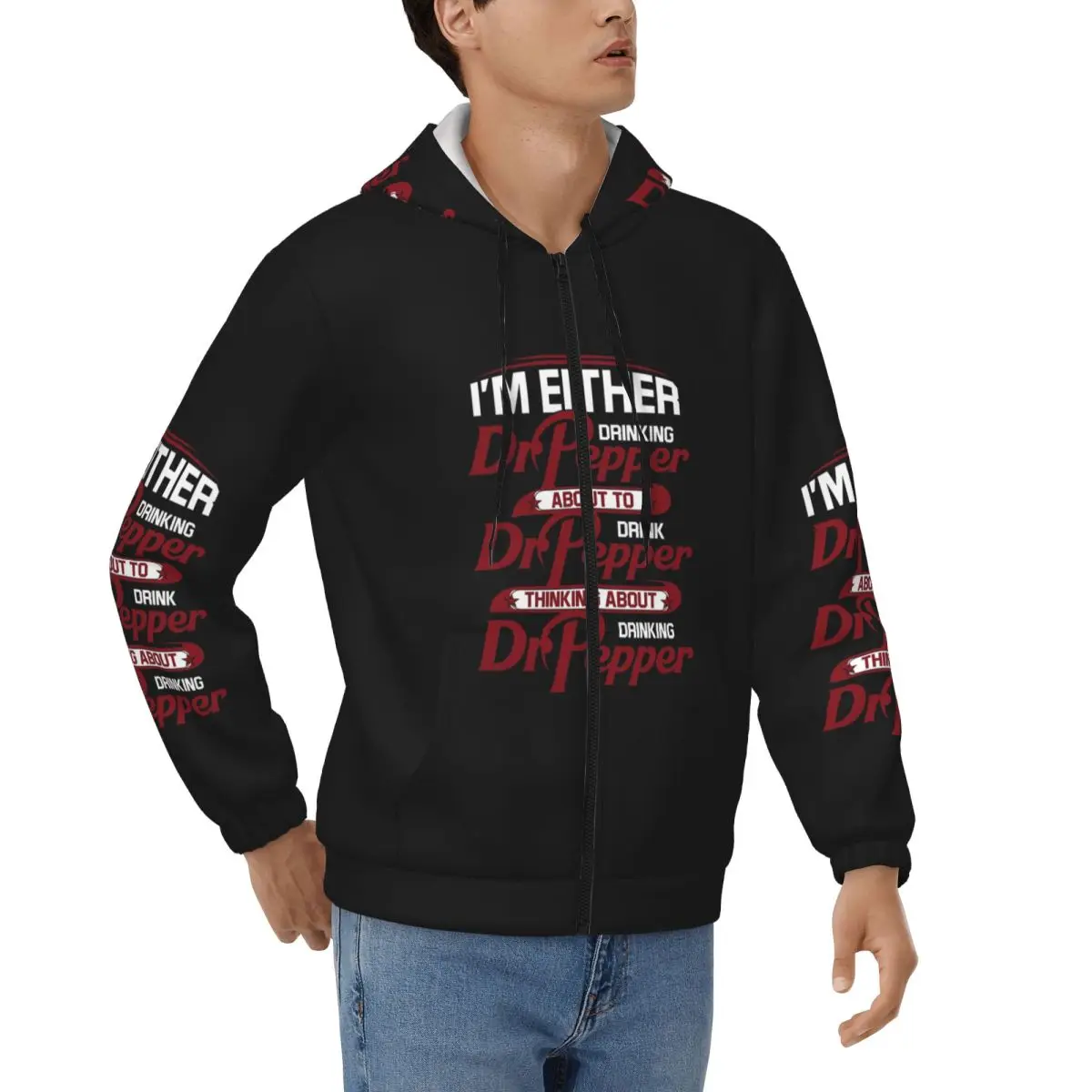 I'm Either Drinking Dr. Pepper About To Drink Dr. Zipper Hoodies Pullover Autumn Winter Men Women Sweatshirt Long Sleeve Tops