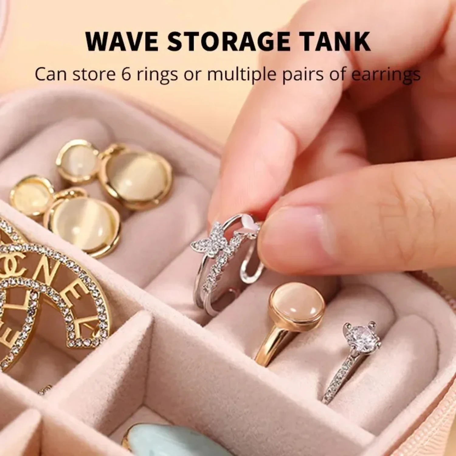 Portable Mini Jewelry Box - Womens PU Leather Travel Earrings, Necklace, and Ring Organizer Display Case. Hat box Pokemon card