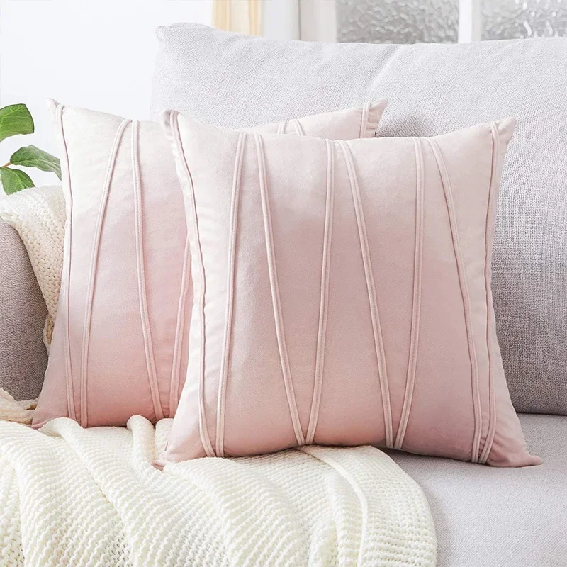 Velvet Cushion Cover 45x45cm Grey/Pink/Beige Covers for Cushions Home Decor Retro Modern Nordic Throw Pillow Cover