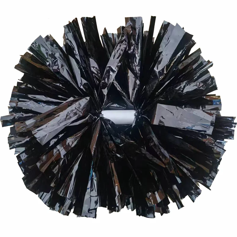 

Black Sports Pompoms, 2Pcs, Cheers Pompons With Baton Handle, Non-Fading, Color Free Combination, High Quality, 32cm, Factory