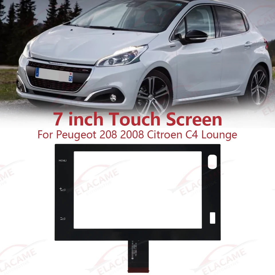 

7" Car LCD Touch Screen Glass Digitizer For Peugeot 208 2008 Citroen C4 GPS Radio Navigation Player PVC/Glass