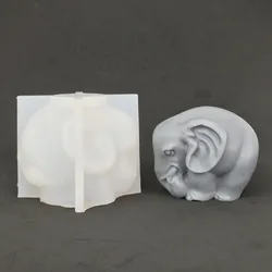 Standing Elephant Silicone Candle Mold 3D Animal Soap Aromatherapy Gypsum Epoxy Chocolate Cake Baking mould Made of Home Crafts