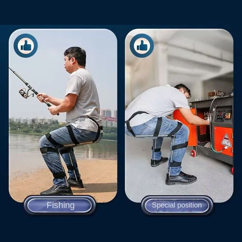 

NEW 100KG PORTABLE SPORTS BELT INVISIBLE SEAT EXOSKELETON WEARABLE SEAT FOR HUMAN BODY FISHING MULTIFUNCTIONAL SEAT FOLD STOOLS