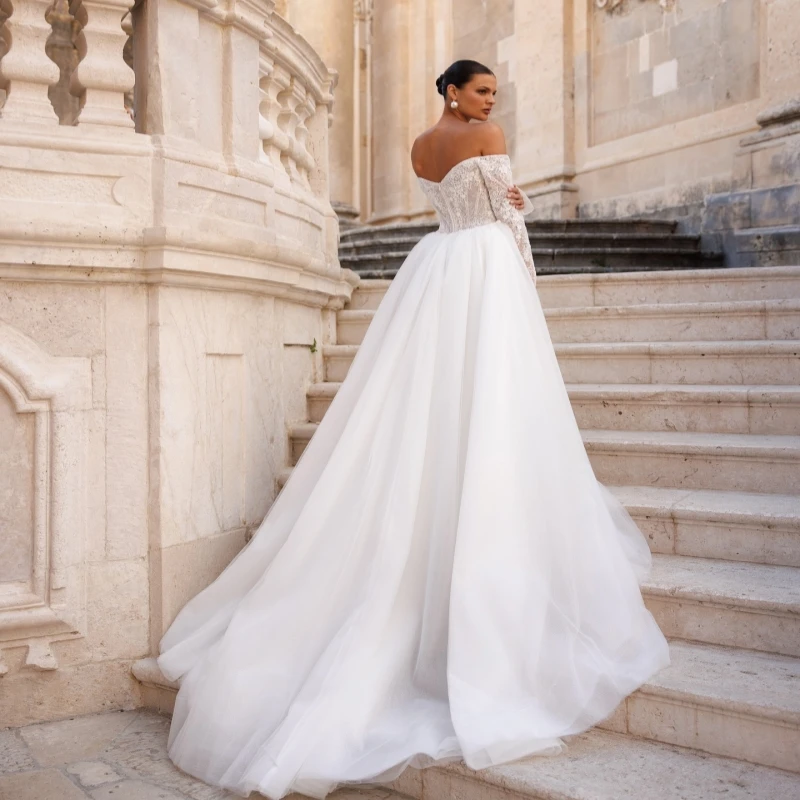 Luxury Champagne Dubai Arabic Mermaid Wedding Dresses Applique Lace Court Train Wedding Dress Bridal Gowns vestidos de