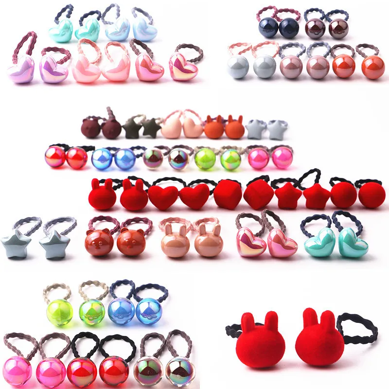 10pcs/lot Sweet Baby Hair Accessories Candy Color Kids Elastic Hair Rope Ponytail Band Ties Girls Hair Accessories Baby Girl