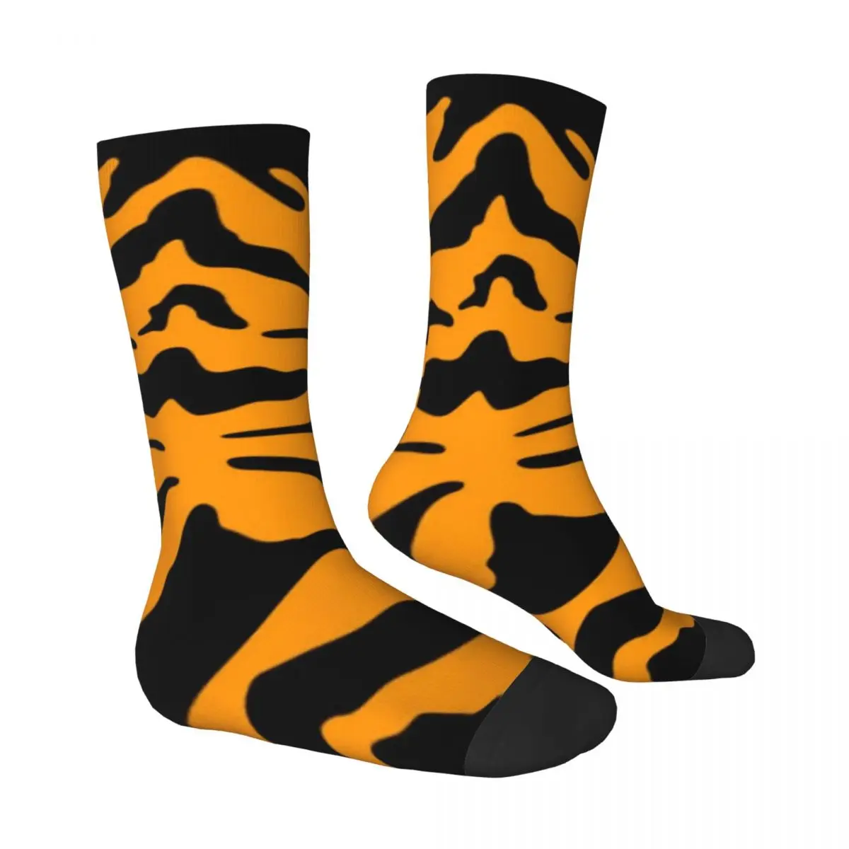 Women Men Socks Wild Tiger Orange And Black Striped Pattern Stockings Spring Funny Soft Socks Custom Climbing Anti Skid Socks