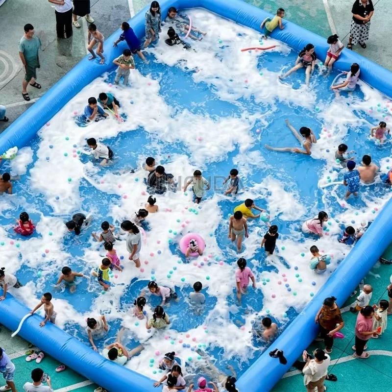 Vibrant Blue Inflatable Water Pool with Leak Proof Design for Small Water Park Play Projects