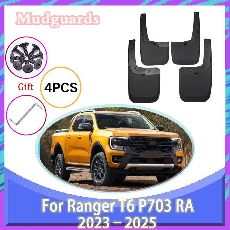 

Car Mudguard Fit For Ford Ranger T6 P703 RA 2023-2025 2024 Mud Guard Fender Splash Wheel Mud Flap MudFlaps Bodykits Accessories