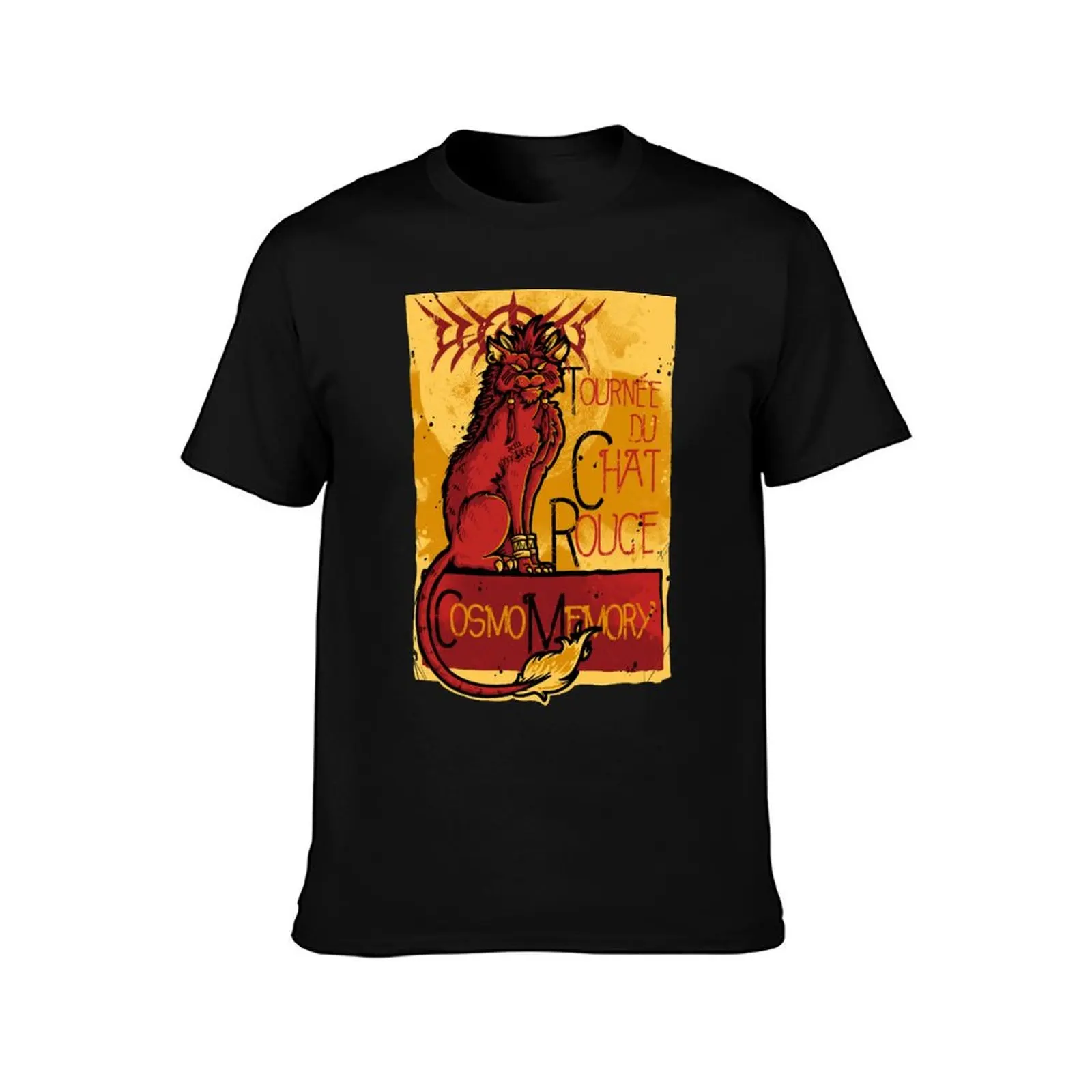 Le Chat Rouge T-Shirt Summer Casual Cotton Tee Oversized Streetwear Tops Vintage Graphic Print Loose Fit Short Sleeve