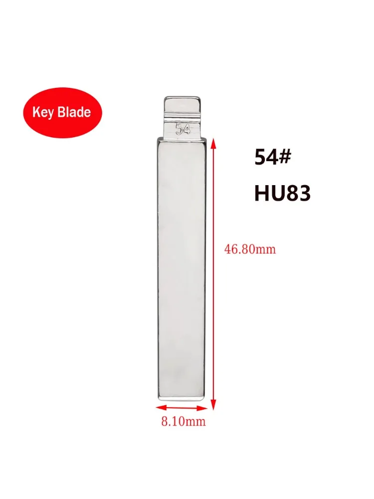 Lame de clé de voiture à distance non coupée en métal pour KIT, cristaux en pour Keydiy KD, Xhorse, VVDI, JMD, vierges vierges, HU83, 54 #, 407, 10 pièces
