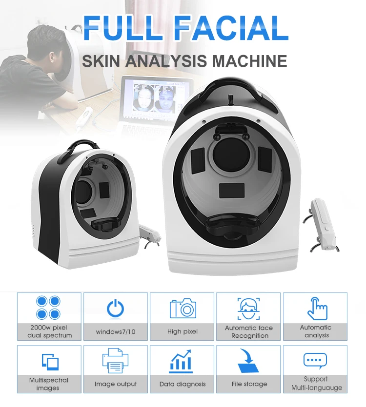 Facial Skin Analyzer Machine Skin Mirror Moisture Portable Camera Analyzer Detector Scanner